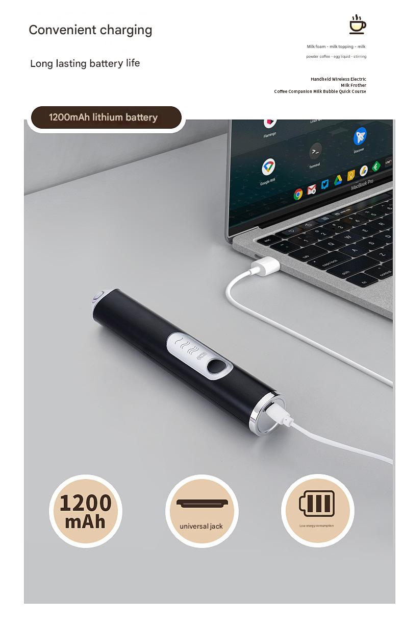 Rechargeable Handheld Milk Frother – Electric Coffee Foamer & Egg Beater for Home Use