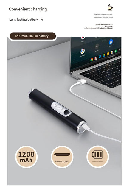 Rechargeable Handheld Milk Frother – Electric Coffee Foamer & Egg Beater for Home Use
