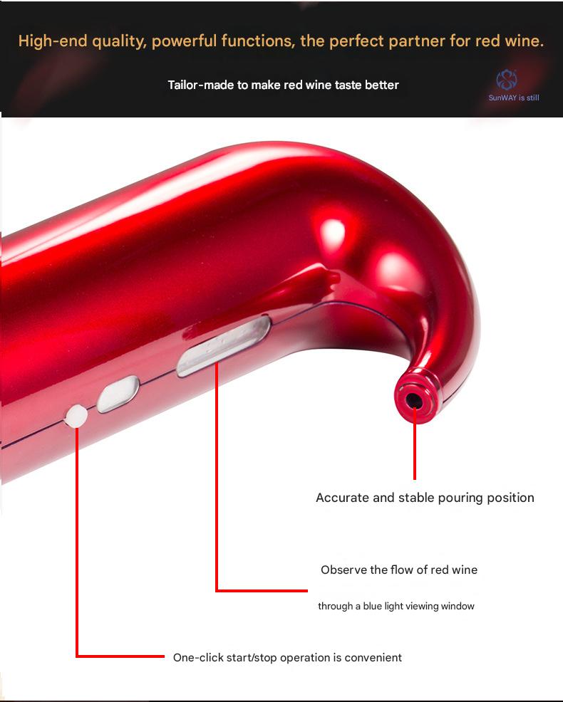 Electric Wine Aerator & Pourer – USB Rechargeable Automatic Wine Decanter