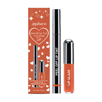 Set de tinte y brillo labial Zephoco Peel-Off: color de larga duración en varios tonos