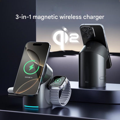 3-in-1 Magnetic Wireless Charger with Electric Pop-Up | Qi2 Compatible
