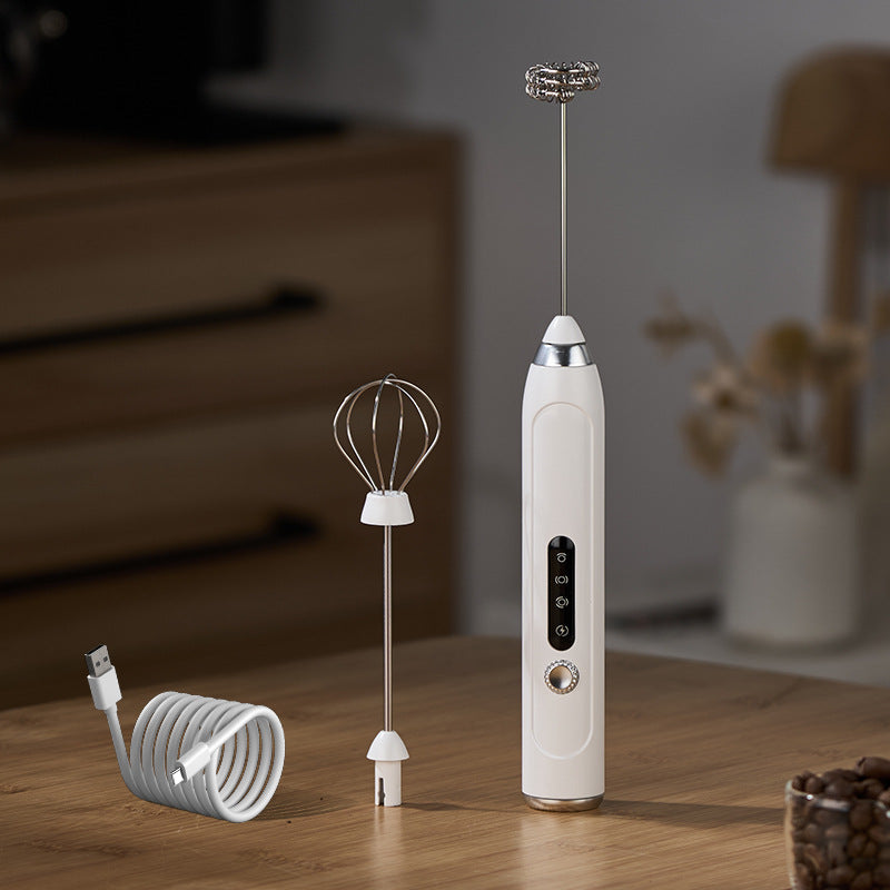 Rechargeable Handheld Milk Frother – Electric Coffee Foamer & Egg Beater for Home Use