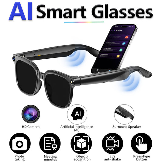 AI Smart Glasses –  HD Camera, Real-Time Translation, Bluetooth Calling