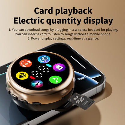 Écouteurs intra-auriculaires sans fil à clip avec affichage LED – Lecture de carte TF, longue autonomie et appels HD