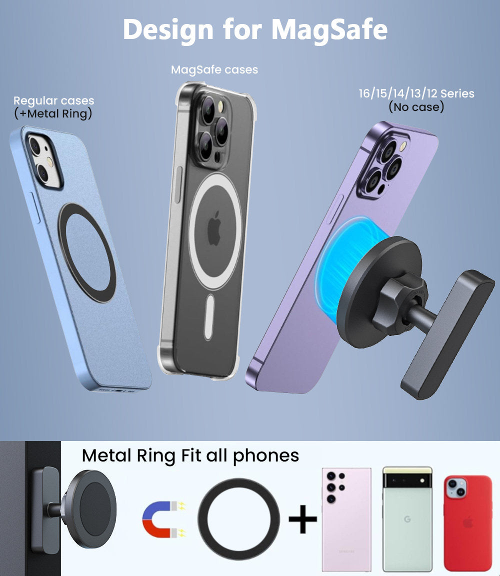 360° Dual-Sided Magnetic Phone Mount with N52 Strong Magnet