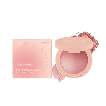 Zephoco Soft Luminous Blush: rubor en polvo ligero y brillante con acabado de brillo natural