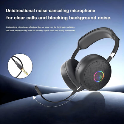 Casque de jeu sans fil LK51 avec éclairage RGB – Casque Bluetooth supra-auriculaire