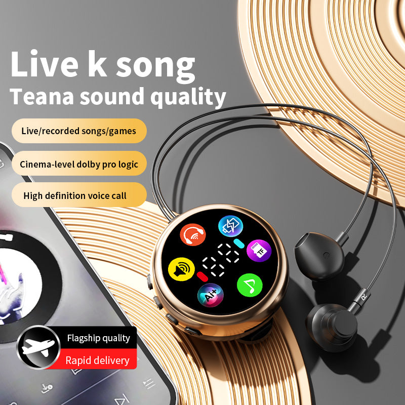 Écouteurs intra-auriculaires sans fil à clip avec affichage LED – Lecture de carte TF, longue autonomie et appels HD