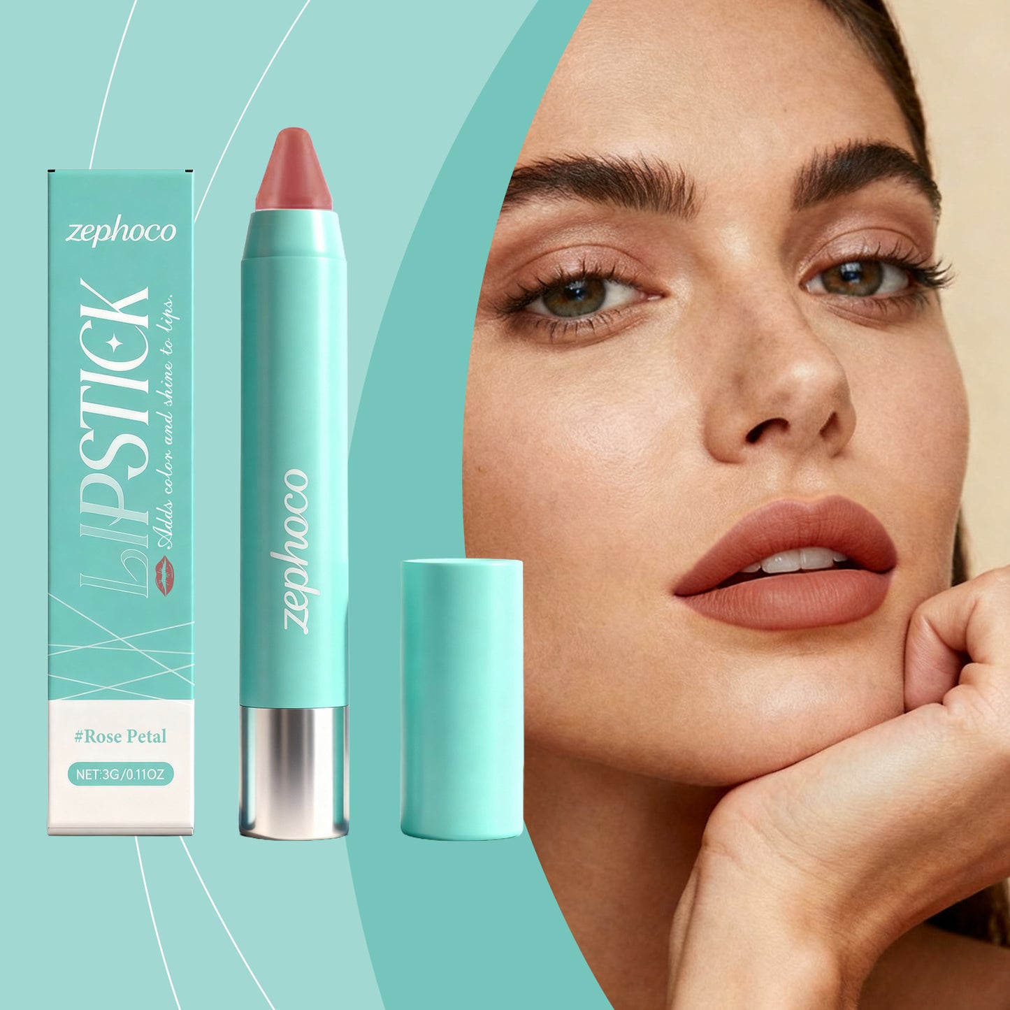 Crayon à lèvres Zephoco – Couleur longue tenue et fini hydratant