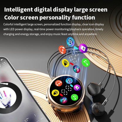 Écouteurs intra-auriculaires sans fil à clip avec affichage LED – Lecture de carte TF, longue autonomie et appels HD