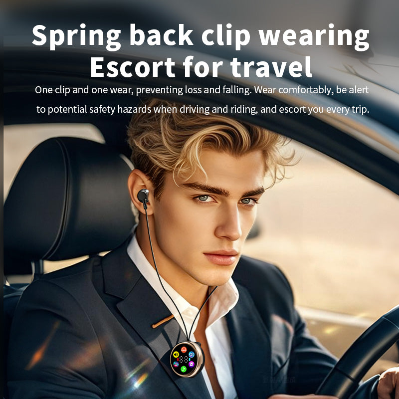 Écouteurs intra-auriculaires sans fil à clip avec affichage LED – Lecture de carte TF, longue autonomie et appels HD