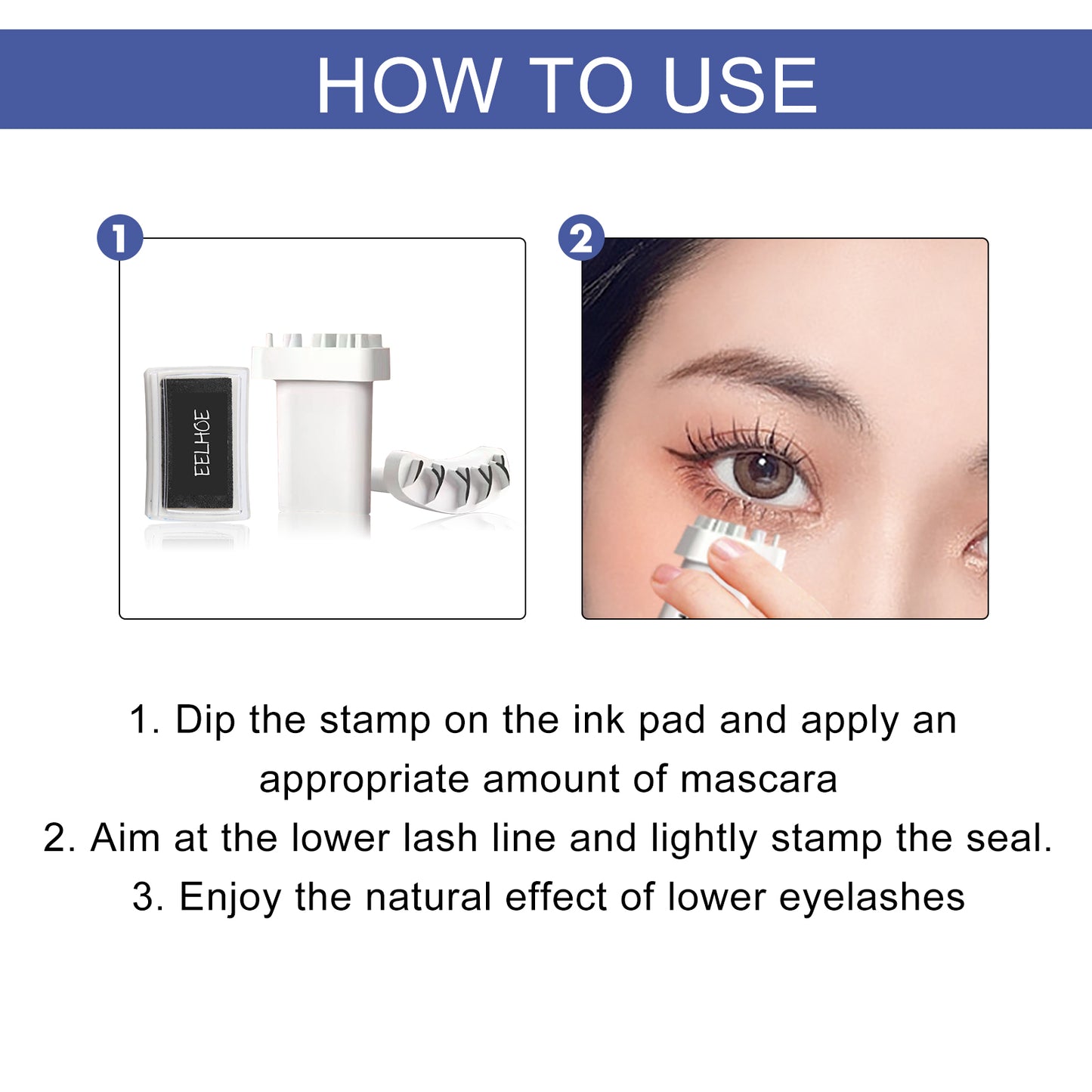Sello de pestañas EELHOE DIY: herramienta de silicona reutilizable, resistente al agua y a las manchas para un maquillaje de ojos sin esfuerzo.