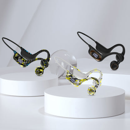 Écouteurs Bluetooth à conduction osseuse AKZ-G9 – Conception à oreille ouverte, affichage LED et longue autonomie