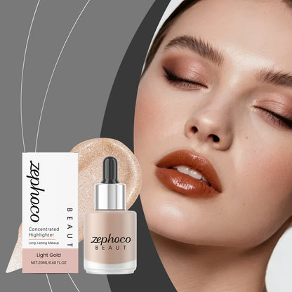Zephoco Concentrated Liquid Highlighter – Light Brown / Light Gold / Light Pink Glow Drops