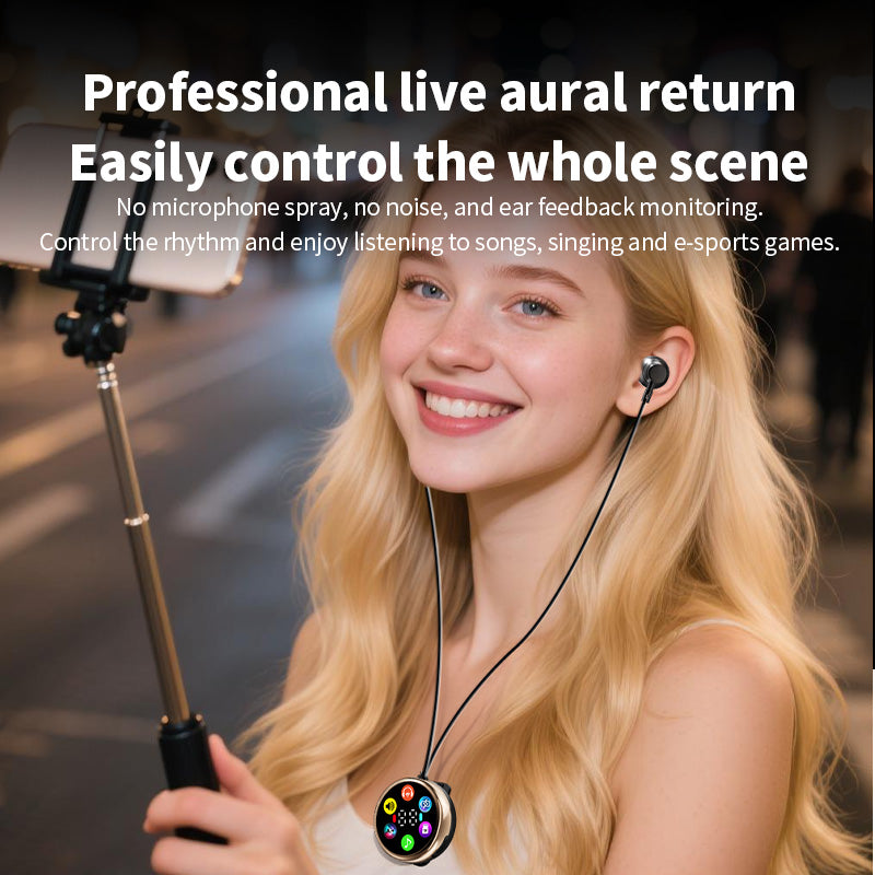 Écouteurs intra-auriculaires sans fil à clip avec affichage LED – Lecture de carte TF, longue autonomie et appels HD