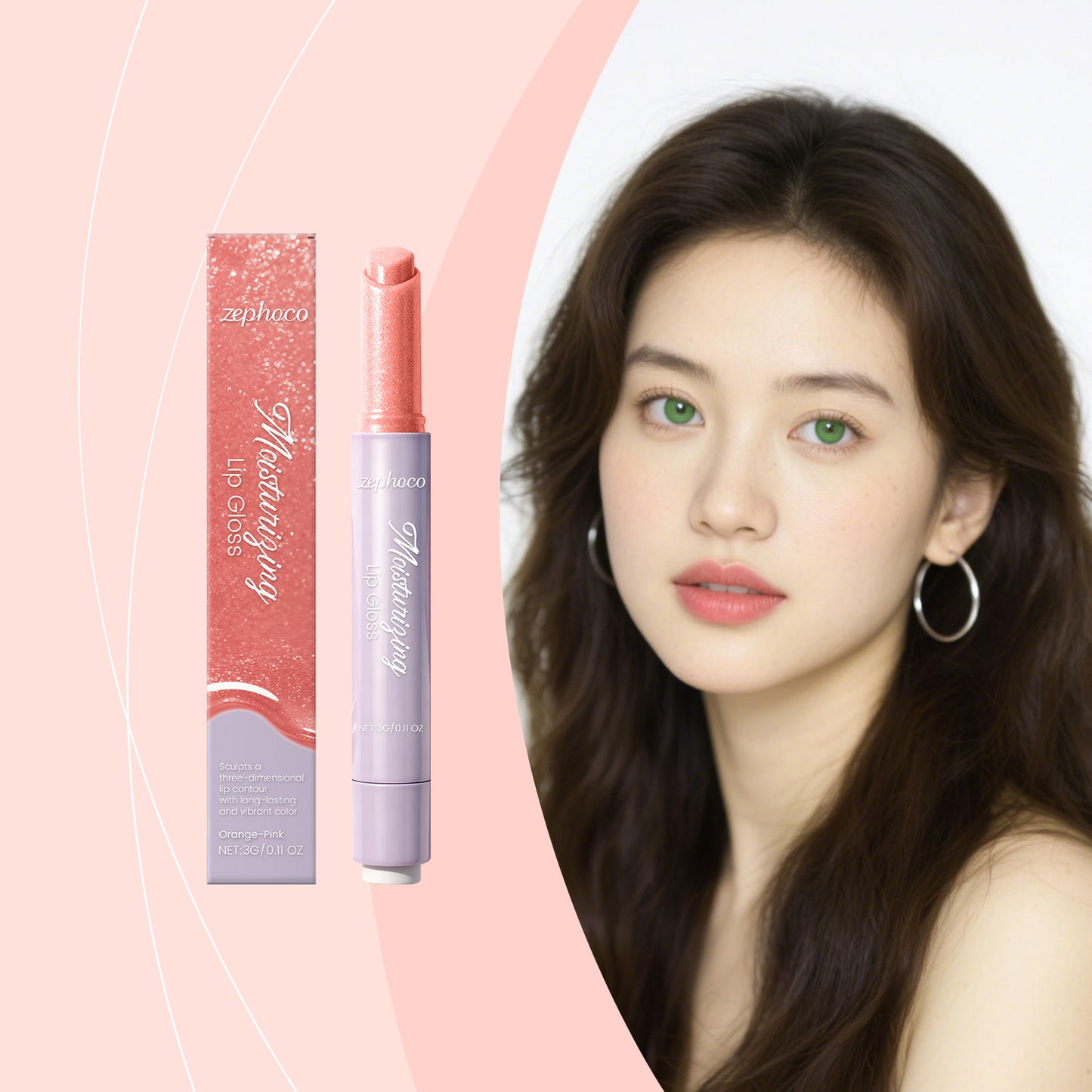 Zephoco Glazed Lip Gloss Stick – Moisturizing Shine for Defined, Smooth Lips