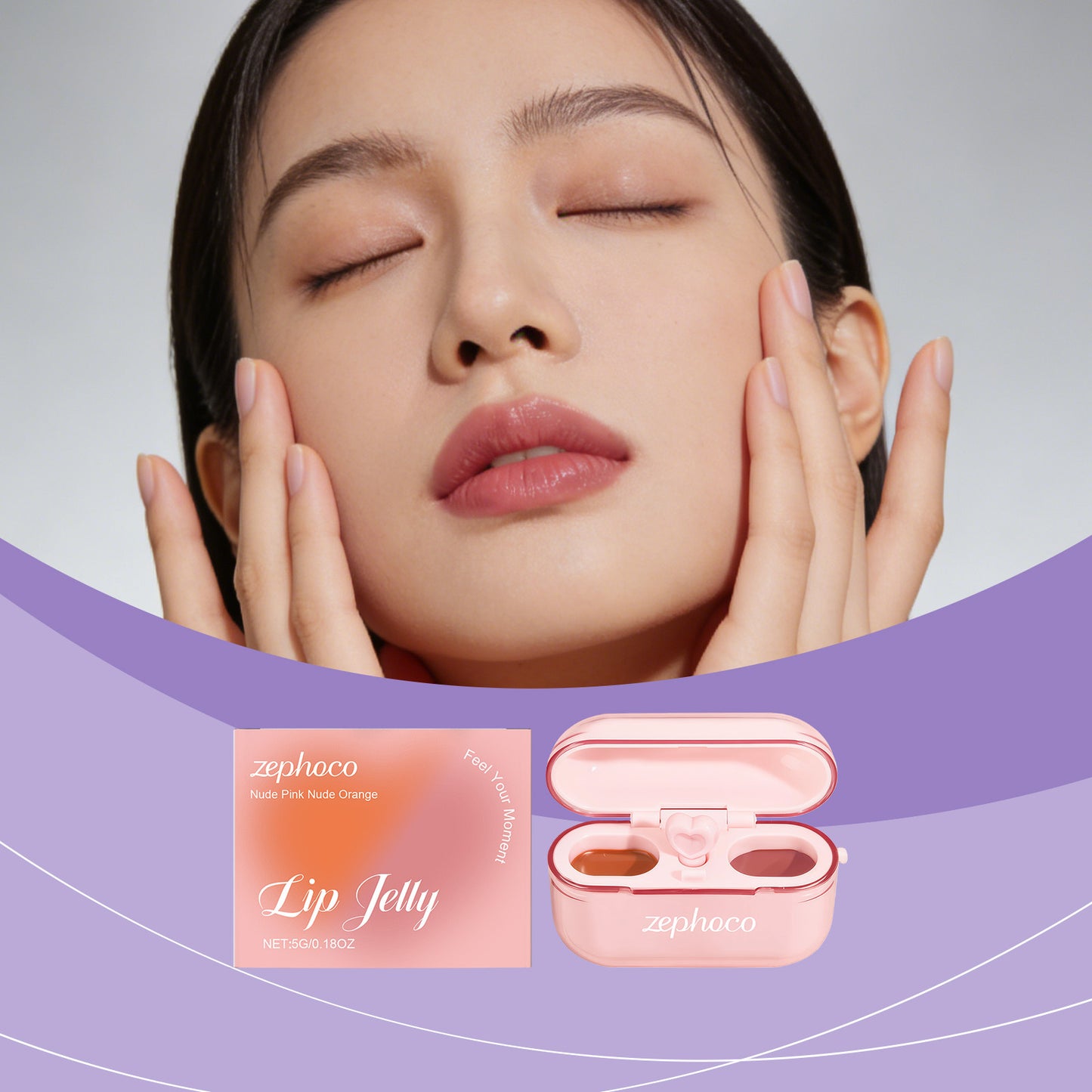 Zephoco Lip Jelly Duo Set – Rouge à lèvres fini brillant et mat