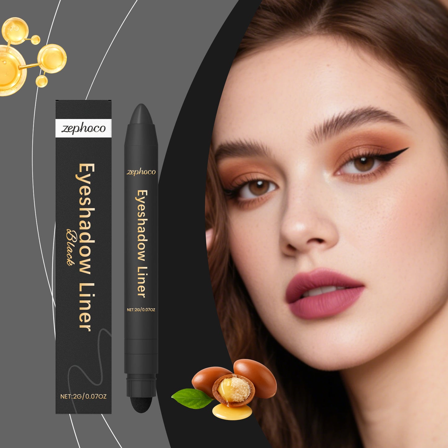 Delineador de ojos Zeyhoco de doble punta: suave, duradero y resistente a las manchas