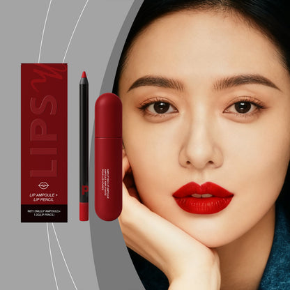 Duo Ampoule à Lèvres et Crayon à Lèvres – Définition Lisse Longue Tenue