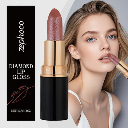 Zephoco Diamond Lip Gloss – Shimmer Finish Moisturizing Lipstick