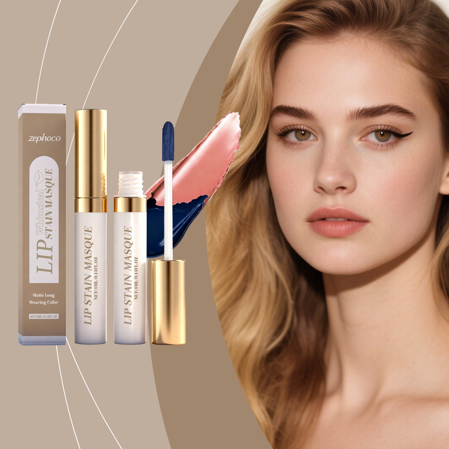 Zephoco Lip Stain Masque – Matte Long-Wearing Lip Color with Precision Applicator