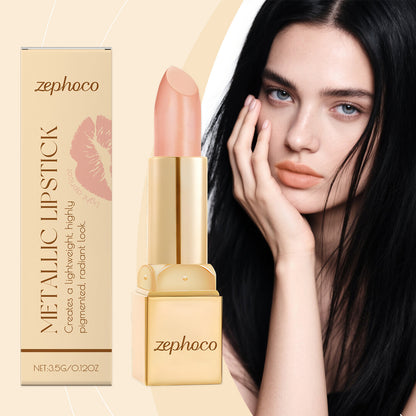 Zephoco Metallic Lipstick – Smooth Color & Radiant Finish (Multiple Shades)