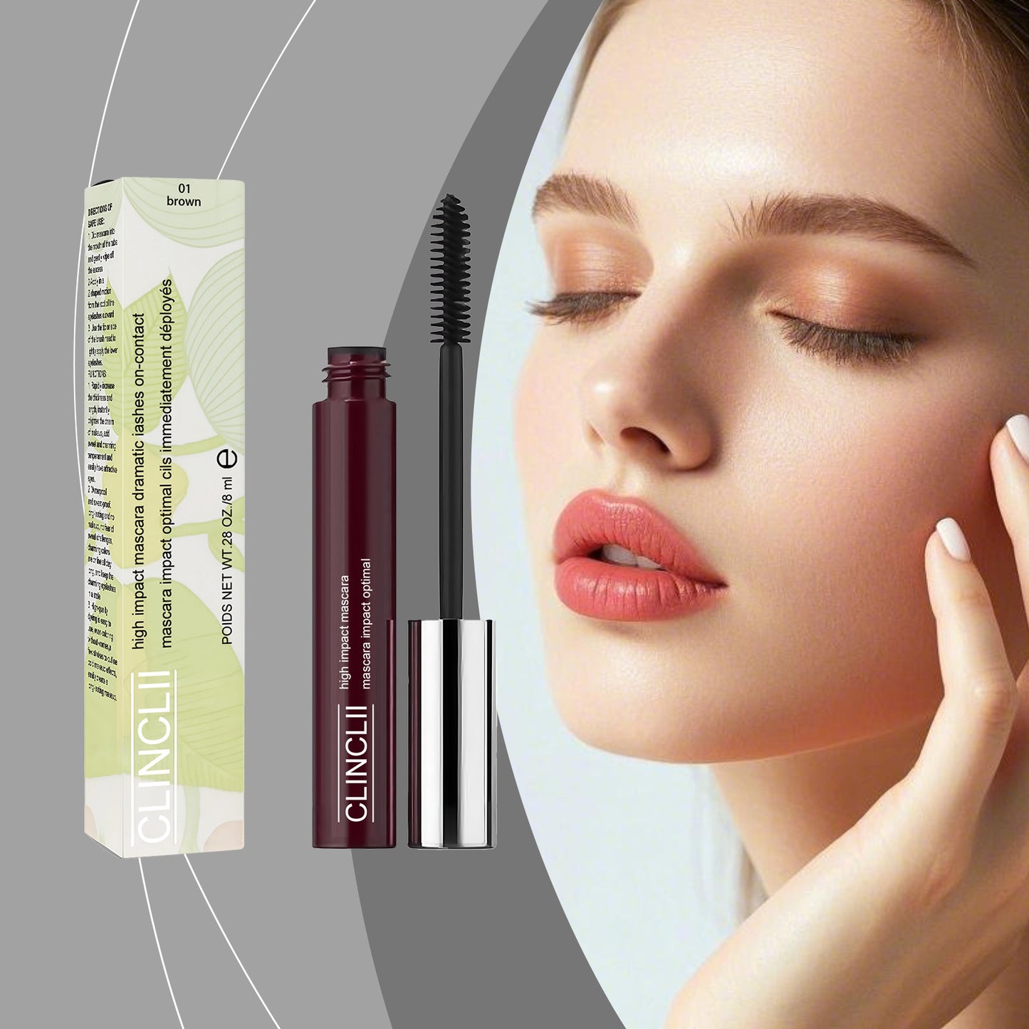 Máscara de pestañas y cejas de alto impacto Zephoco: aplicación suave y definición natural