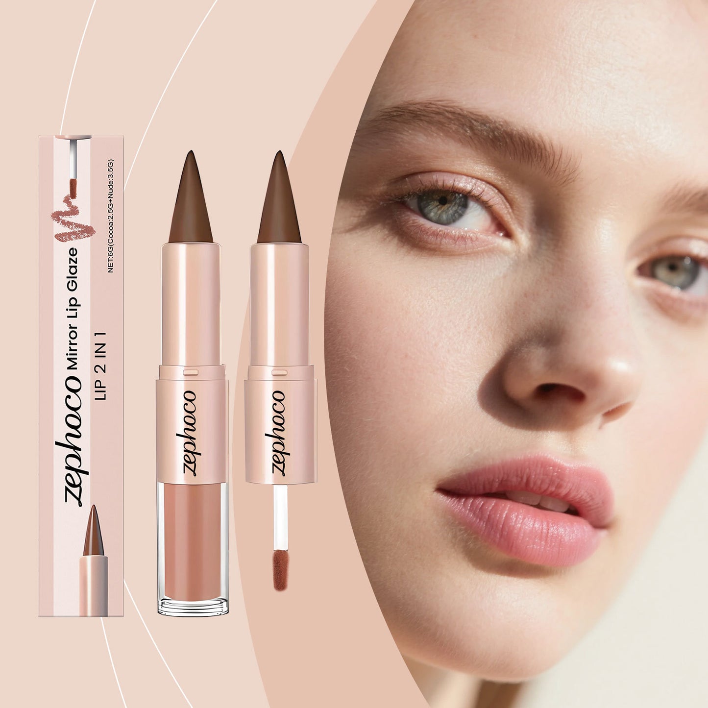 Zephoco Nourishing Dual-Ended Lipstick & Lip Gloss