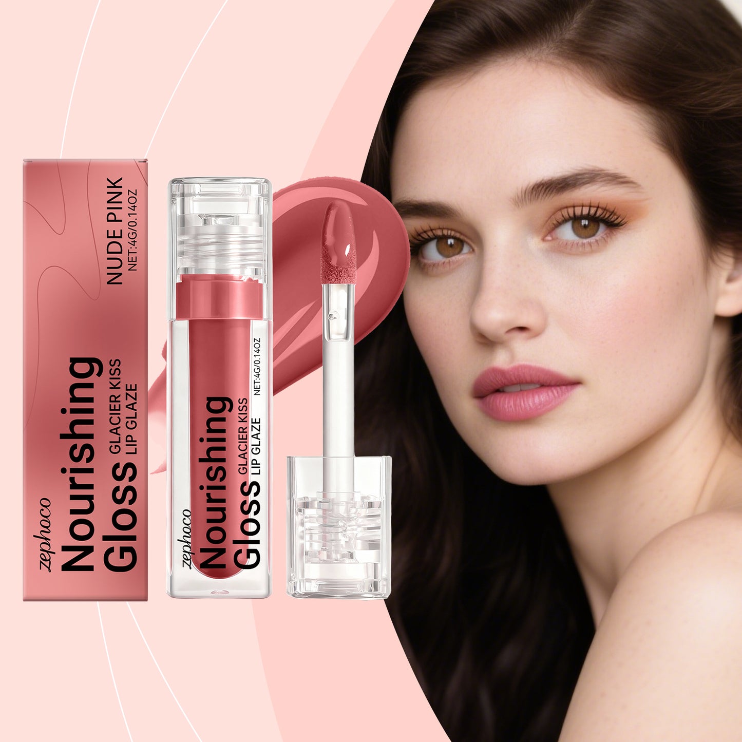 Zephoco Nourishing Lip Gloss – Glazed Shine for Smooth, Defined Lips