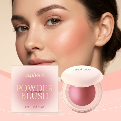 Zephoco Soft Luminous Powder Blush – Lightweight, Blendable Cheek Color