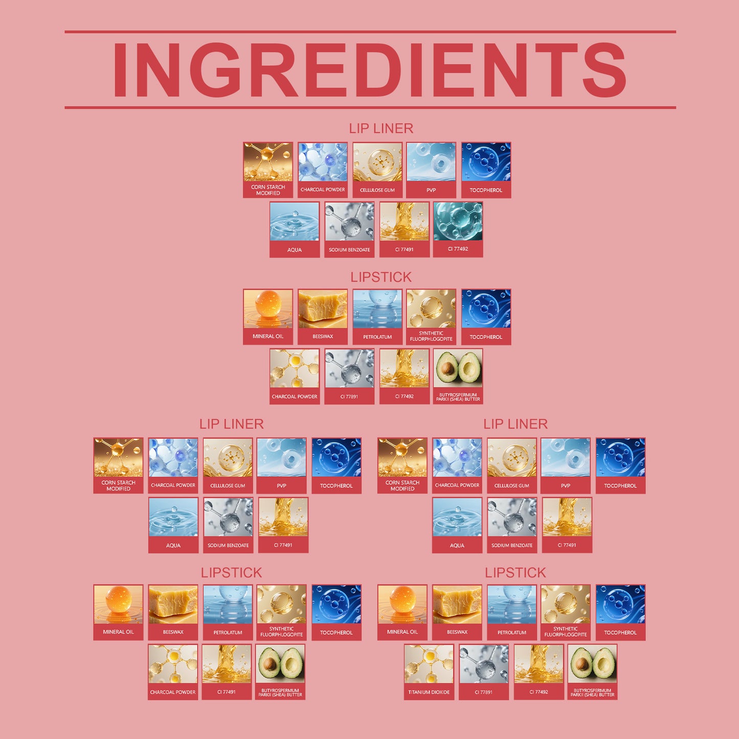 Zephoco Lip Makeup Surprise Set – Cream Lipstick & Lip Liner Duo