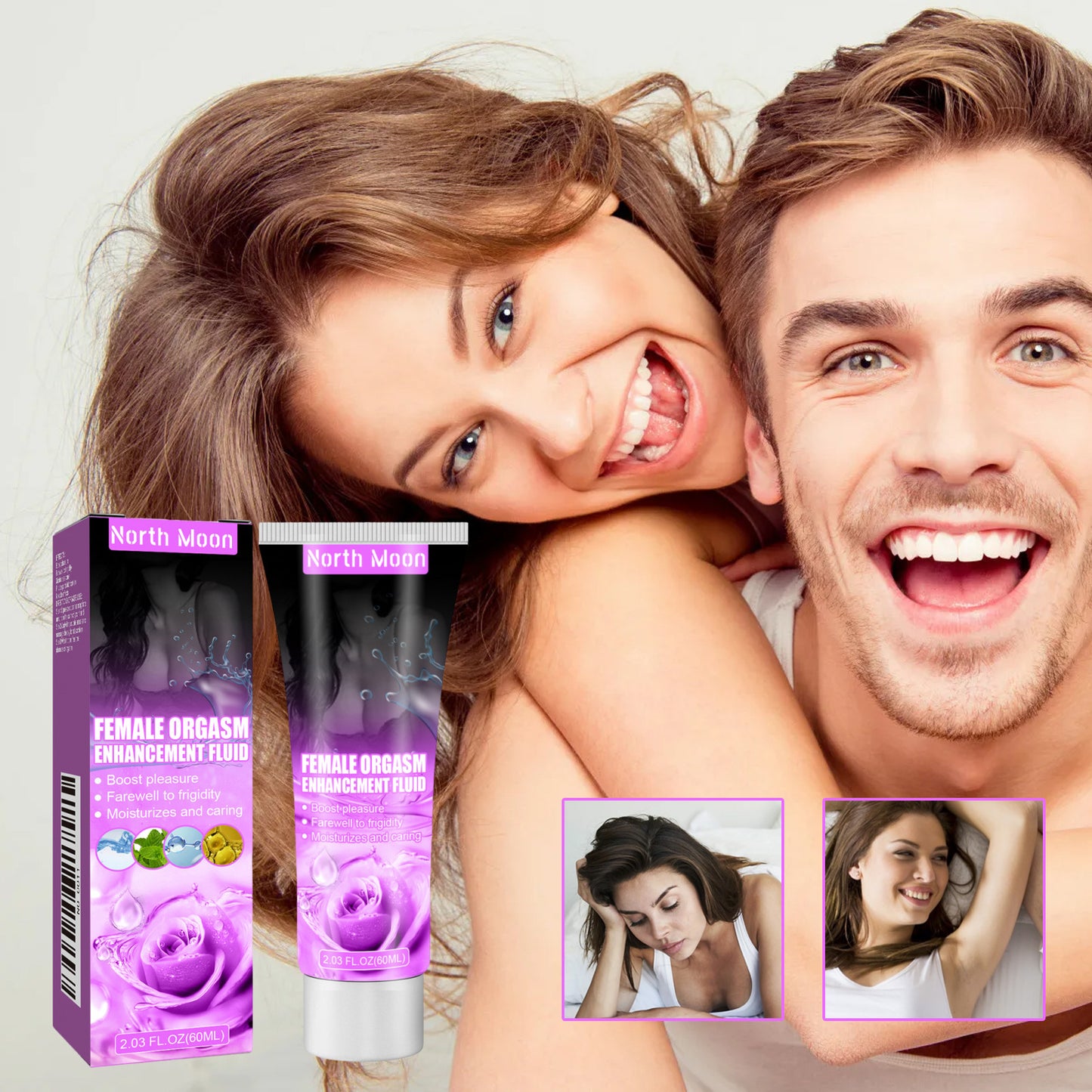 North Moon Floral Comfort Moisturizing Gel – Gentle Hydration & Daily Intimate Care • Rose Essence (60ml)