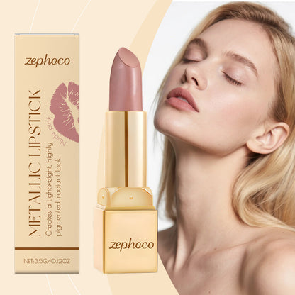 Zephoco Metallic Lipstick – Smooth Color & Radiant Finish (Multiple Shades)