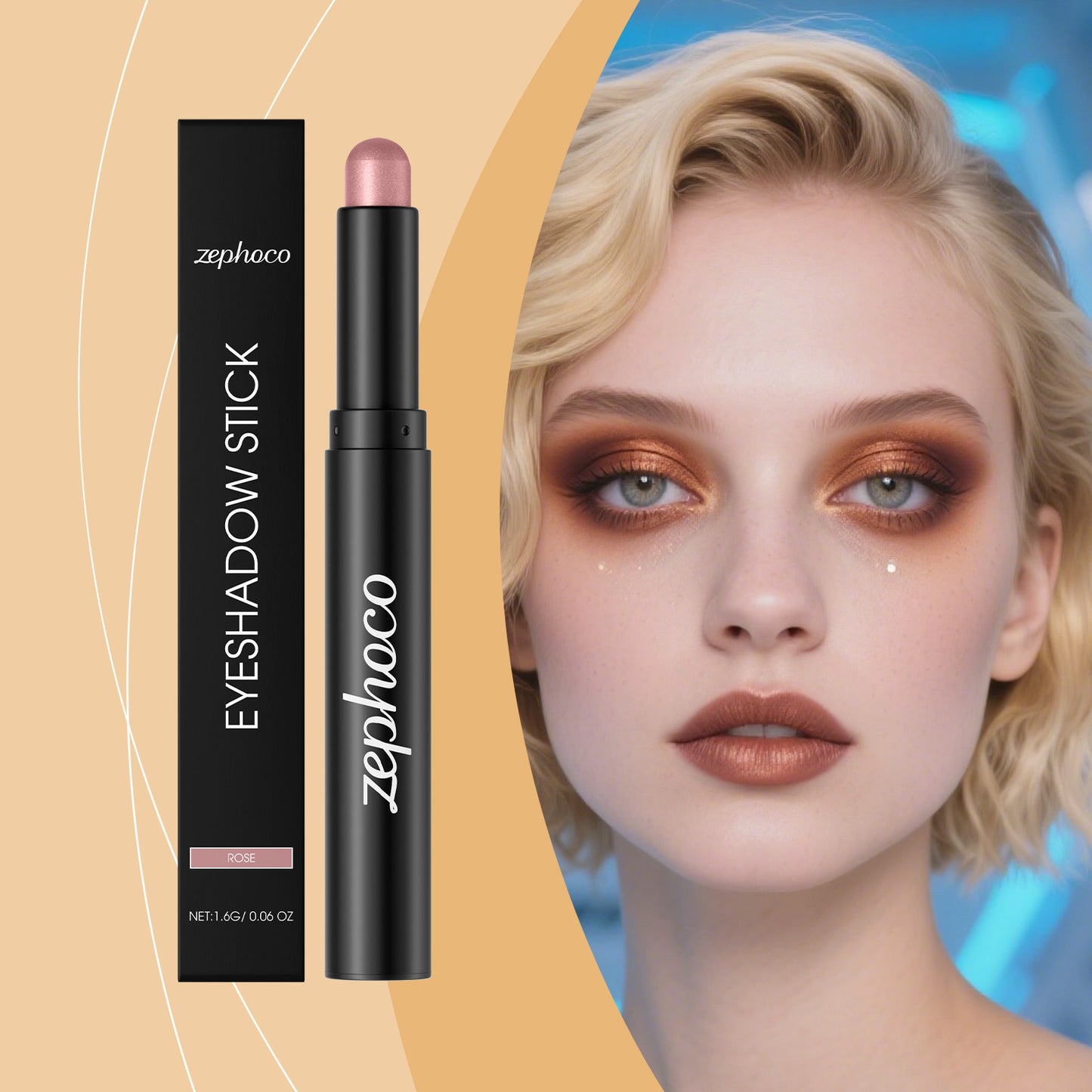Zephoco Waterproof Eyeshadow Stick – Long-Lasting Shine, Smooth Application & Eye-Enhancing Effect