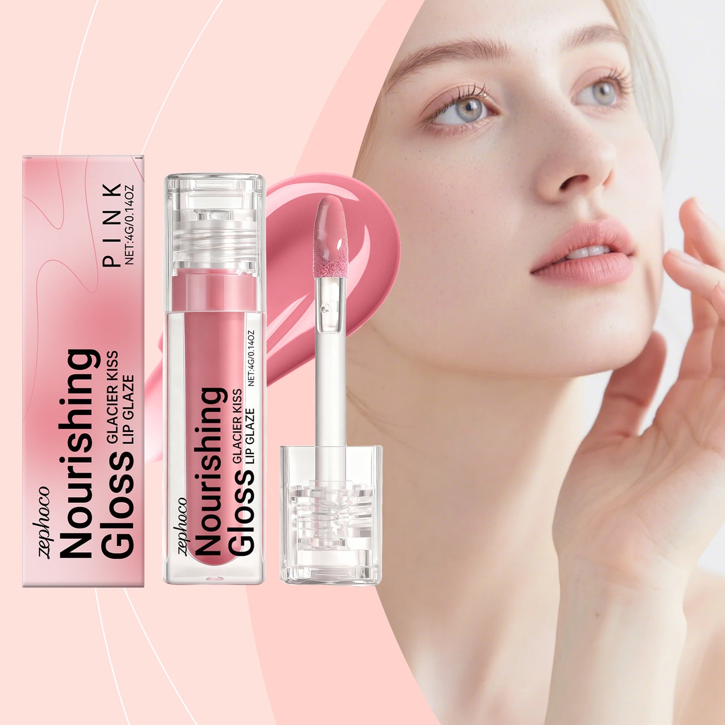Zephoco Nourishing Lip Gloss – Glazed Shine for Smooth, Defined Lips