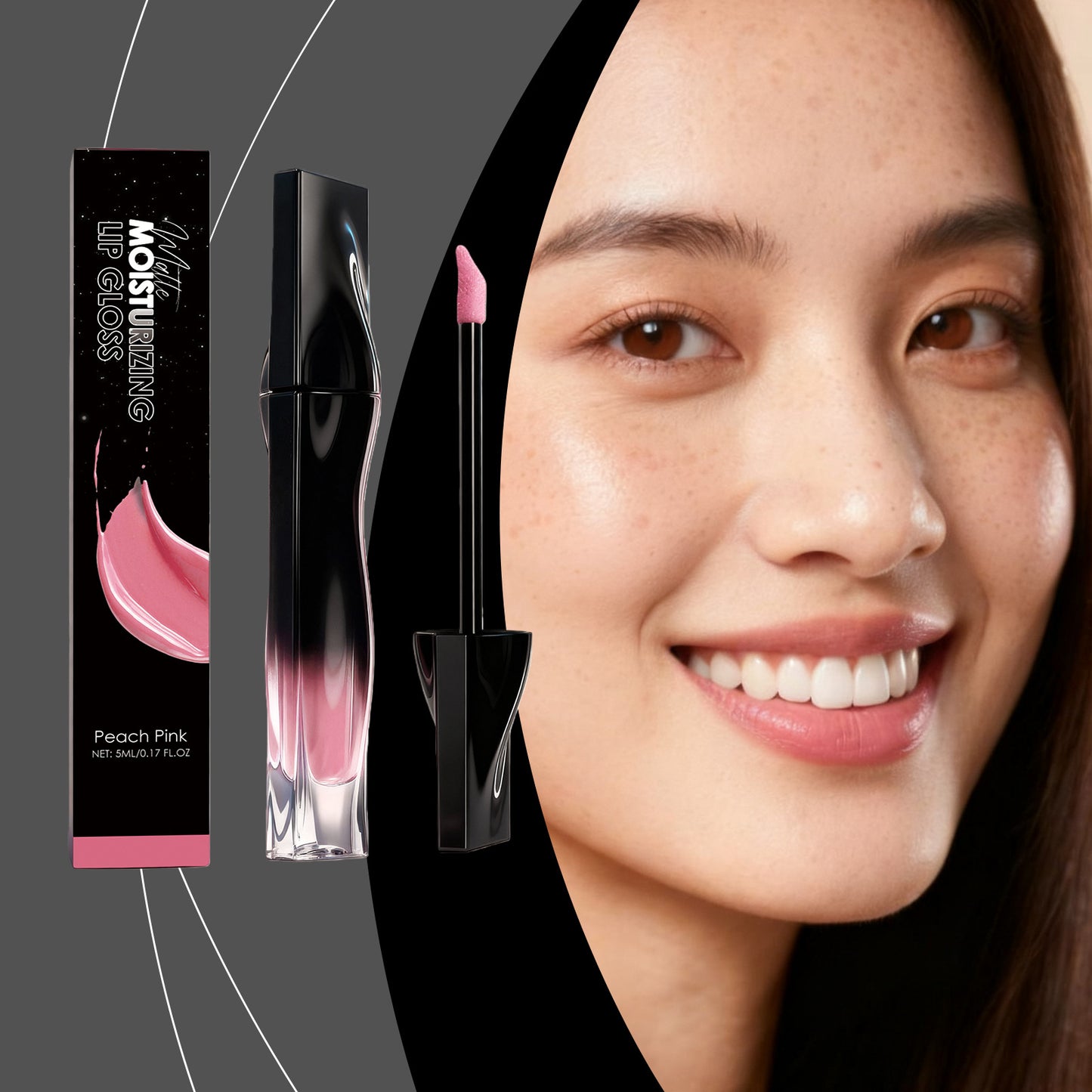 Zephoco Matte Moisturizing Lip Gloss – Soft Matte Lip Color with Precision Brush