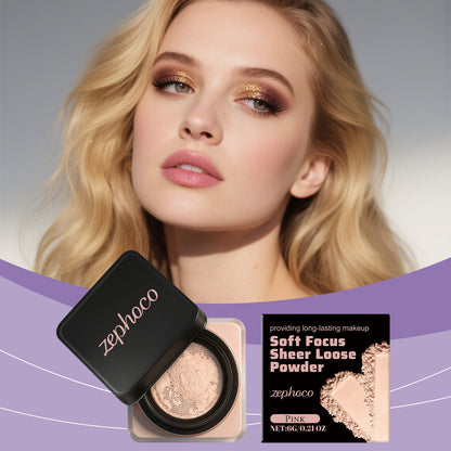 Zephoco Soft Focus Sheer Loose Setting Powder – Lightweight Oil-Control Makeup Finish