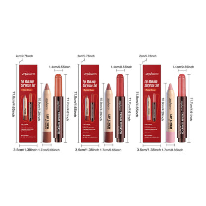 Zephoco Lip Makeup Surprise Set – Cream Lipstick & Lip Liner Duo