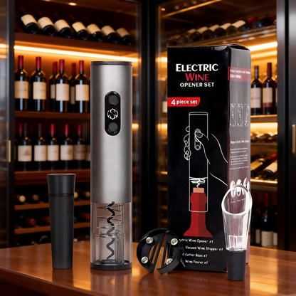 Rechargeable Electric Wine Opener Set – 4-in-1 Automatic Corkscrew Kit