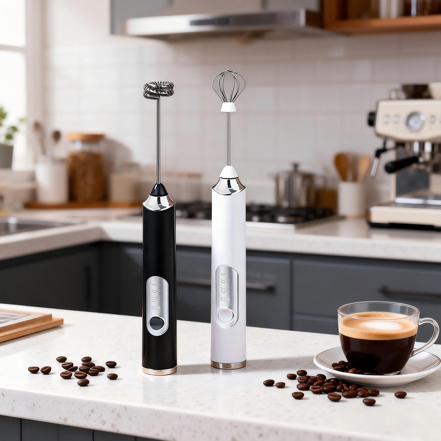 Rechargeable Handheld Milk Frother – Electric Coffee Foamer & Egg Beater for Home Use