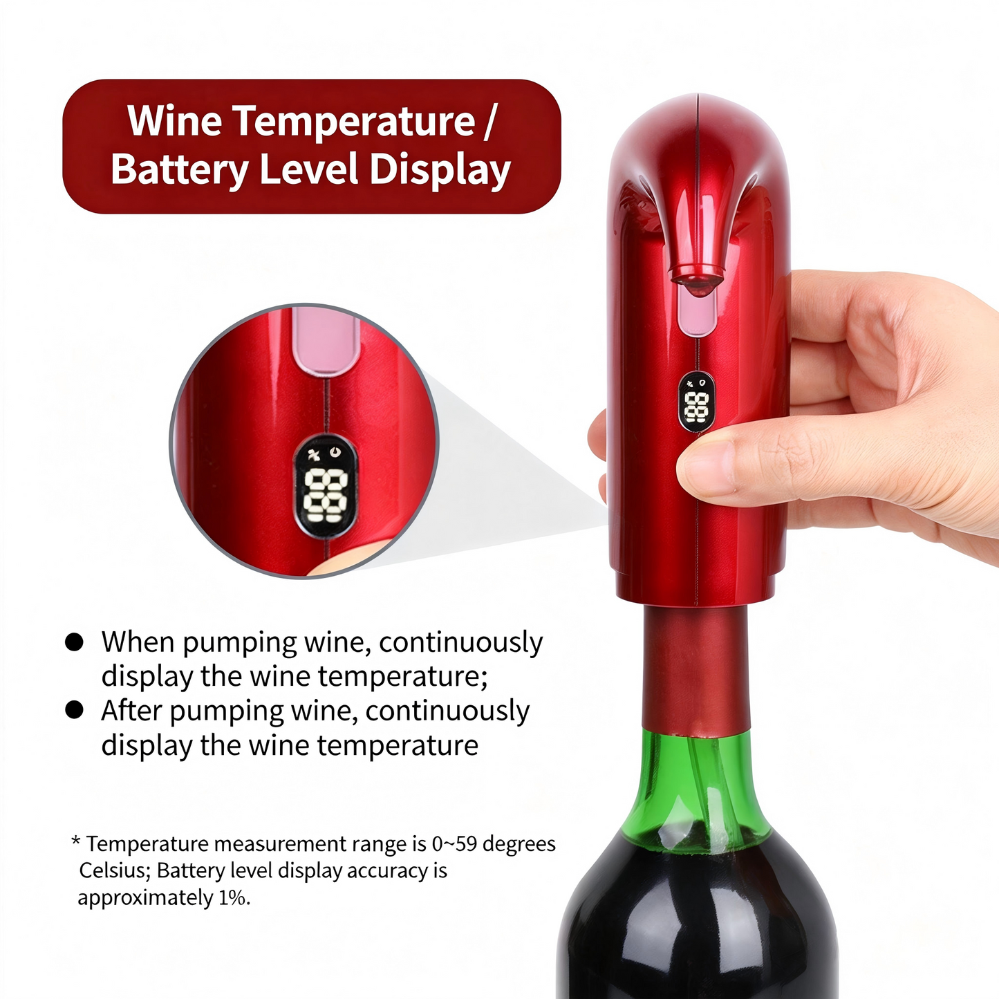 Electric Wine Aerator & Pourer – USB Rechargeable Automatic Wine Decanter