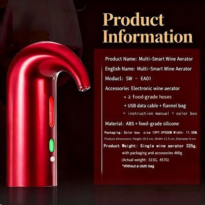 Electric Wine Aerator & Pourer – USB Rechargeable Automatic Wine Decanter