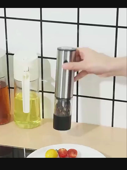 Electric Pepper Grinder – Rechargeable Stainless Steel Salt & Spice Mill with Adjustable Coarseness